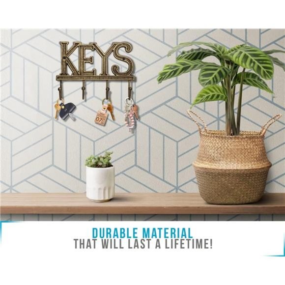 KeyHolder for Wall-Cast Iron Decorative Farmhouse Rustic WallMount Key Organizer - Picture 2 of 7